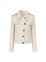 Off-White Studded Decorative Cropped Jacket
