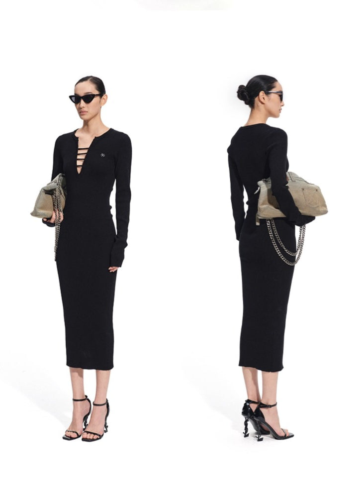 Trace Wool Blend Bodycon Dress