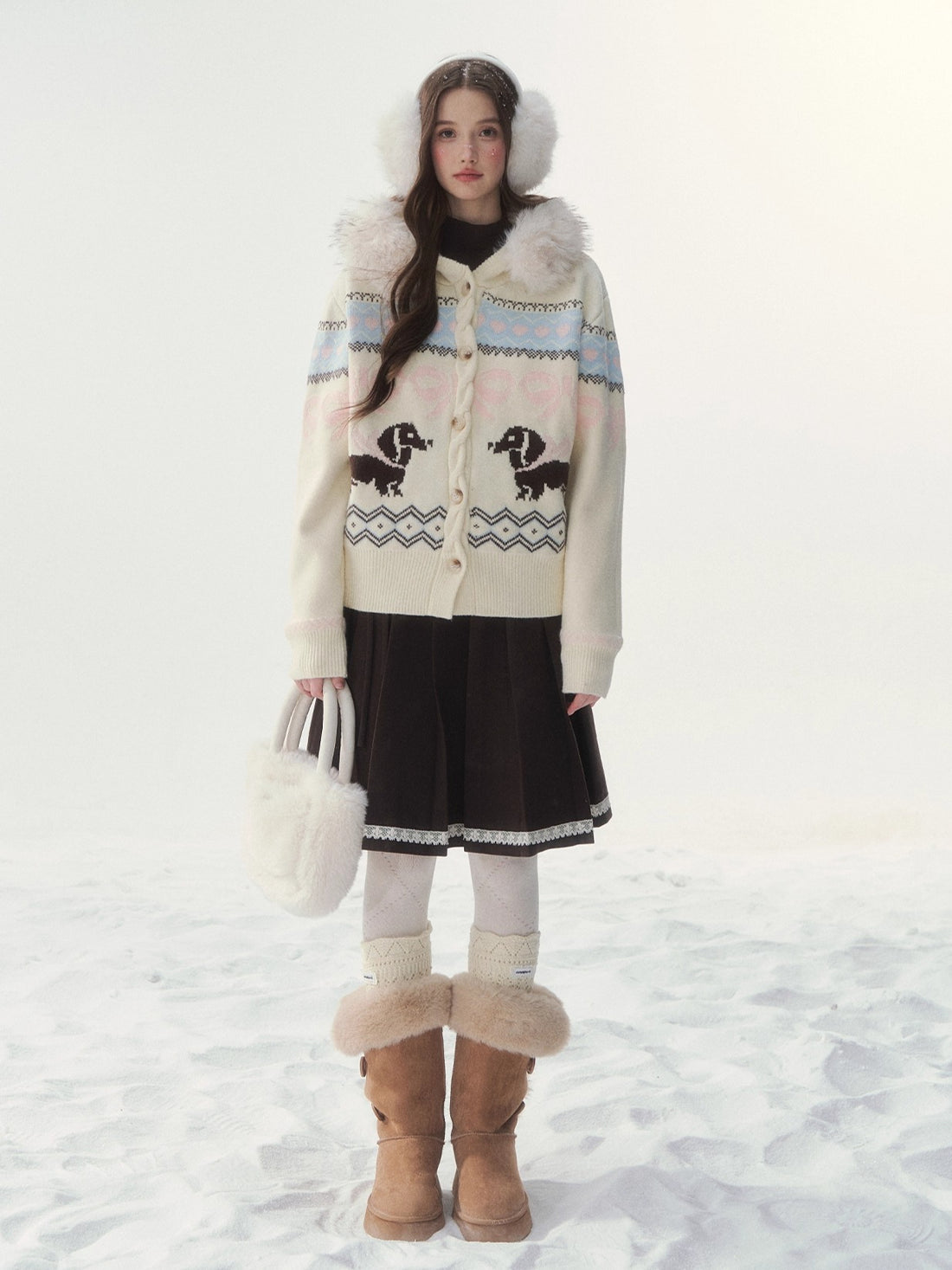 Vintage Fair Isle Dachshund Cardigan