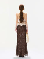 Brown Tassel Sequin Mermaid Skirt