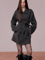 Fur Collar Cape-Style Wool Coat