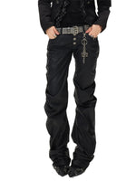 Punk Ruched Stacked Pants