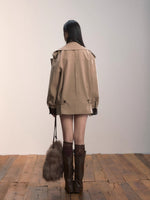 Contrast Splicing Double-Layer Blazer Coat