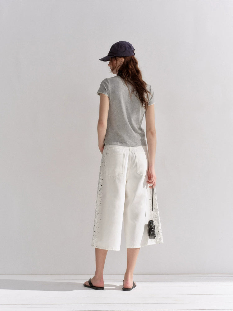 Rhinestone Capri Jeans