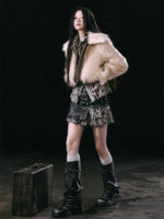 Detachable Hem Faux Fur Jacket