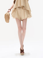 Khaki Halter Top & Pleated Skort Set