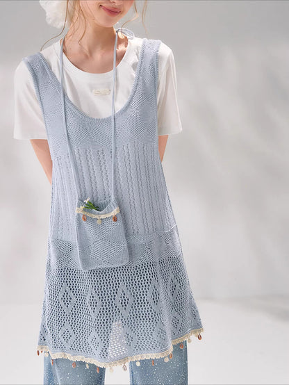 Shell Trim Knit Layered Set