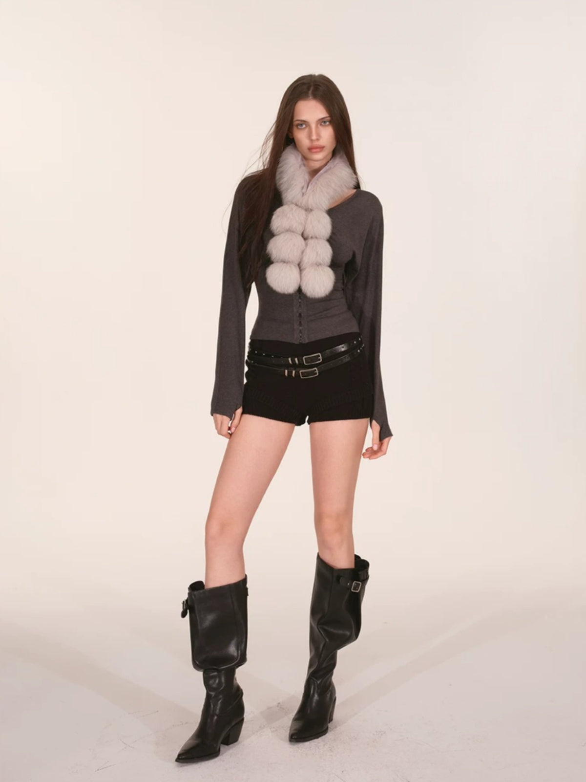 Lace Batwing V-Neck Knit Top