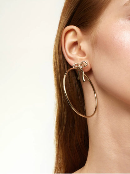 Crystal Bow Hoop Earrings