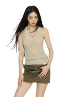 Sequin Knit Halter Top