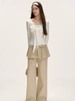 Bowknot Crewneck Knit Top