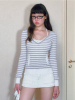 Contrast Stitch Mini Skort