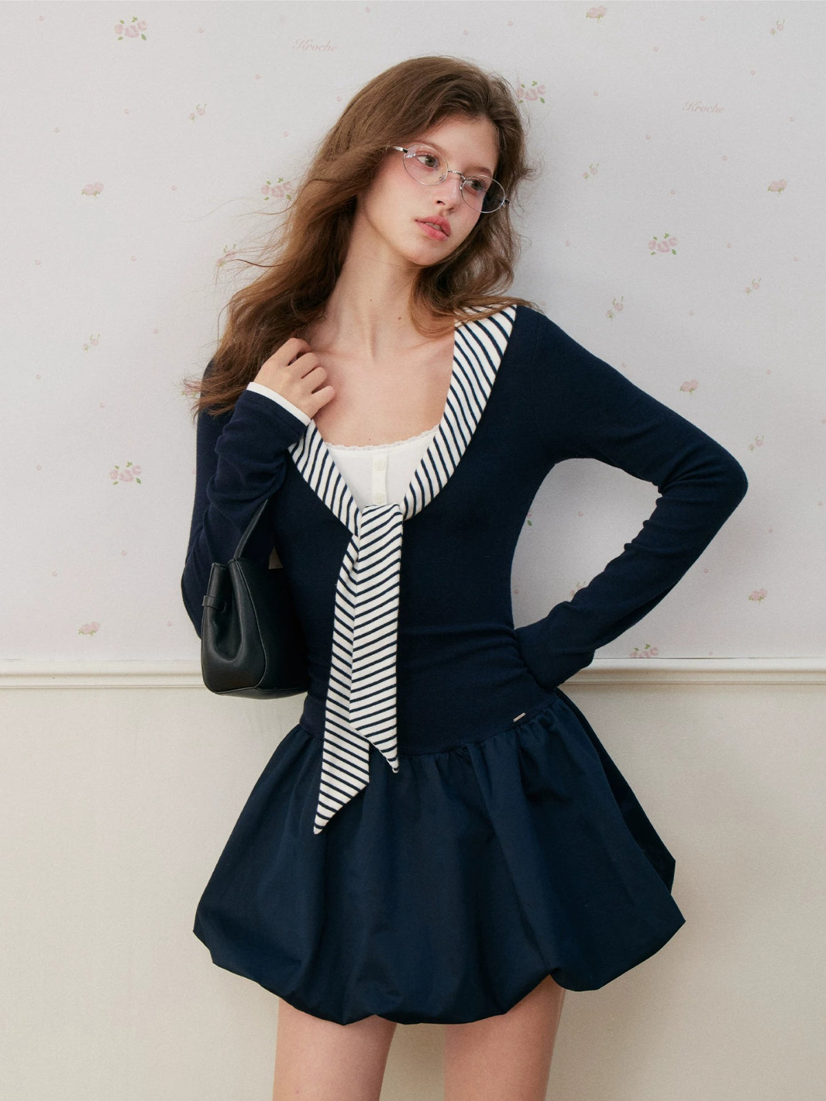 Navycore Stripe Scarf Dress