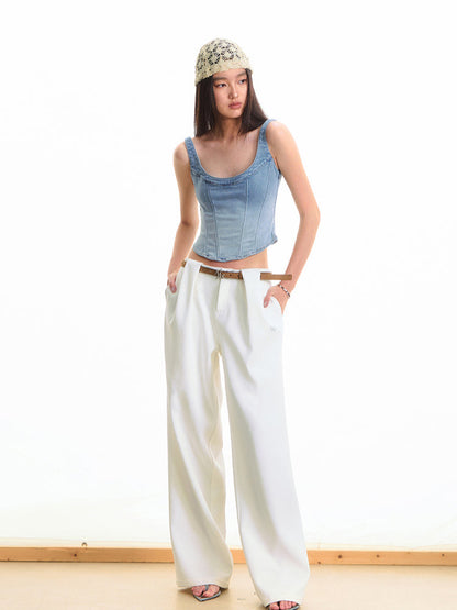 3D Pleated Suit Pants