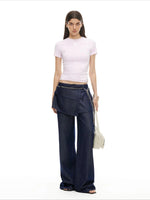 Detachable Skirt Denim Pants