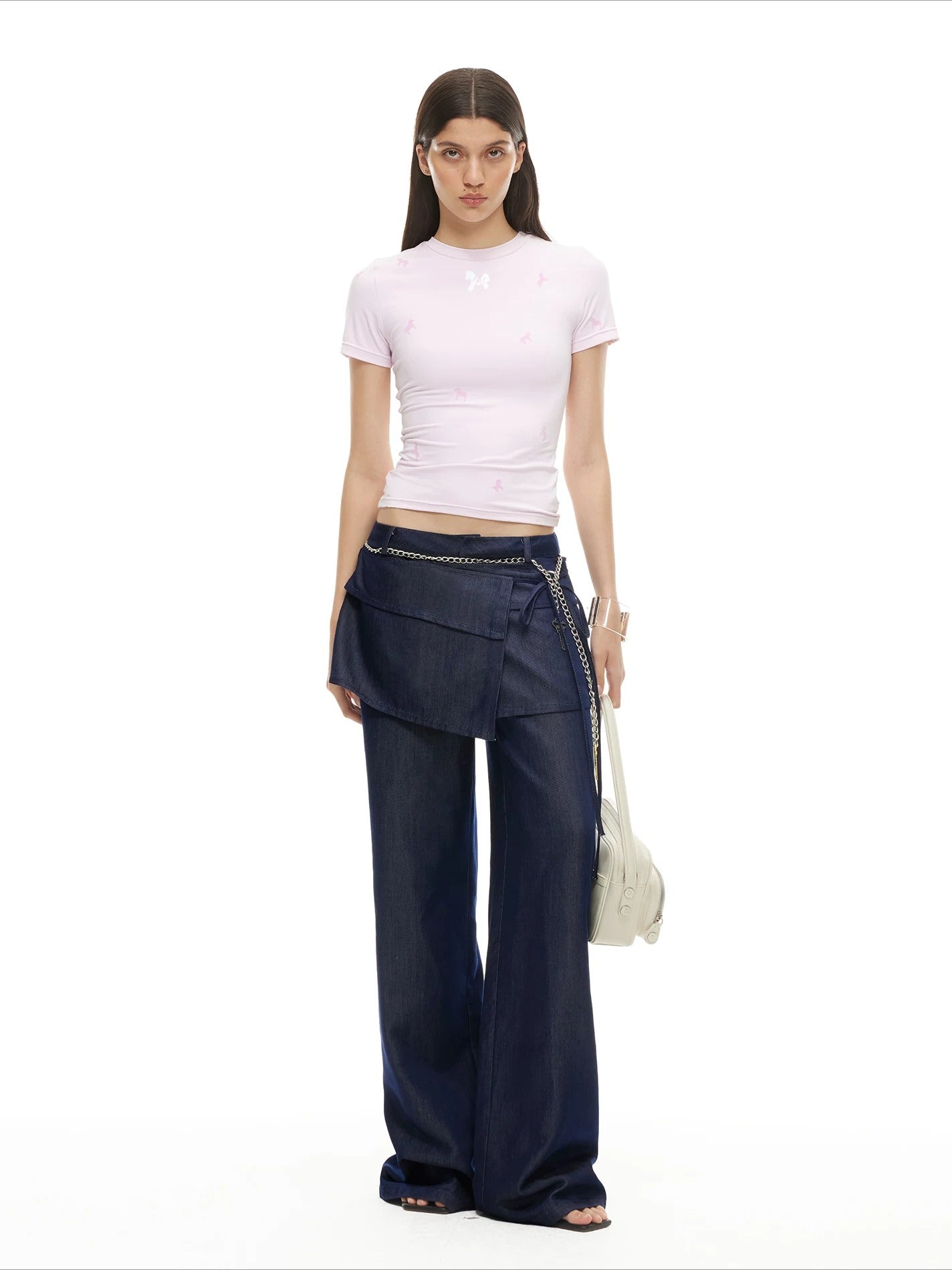 Detachable Skirt Denim Pants