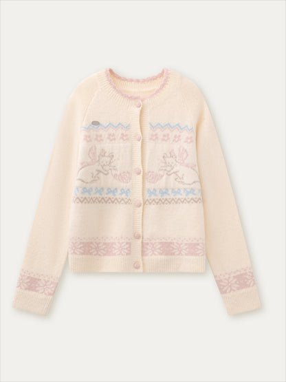 Gray &amp; Off-white Fair Isle Cat Knit Set