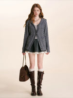 Chain Embroidered Knit Cardigan