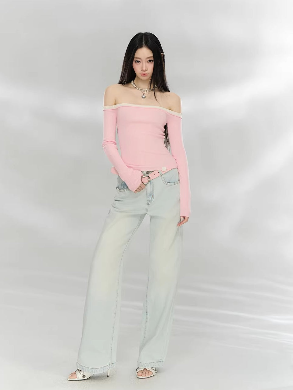 Off-Shoulder Knit Top