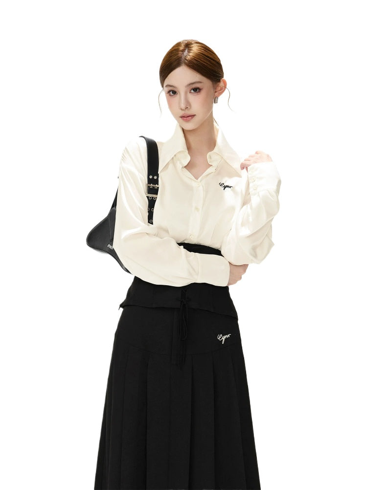 Waist-Tie White Shirt