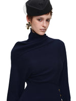 Asymmetric Turtleneck Knit Sweater