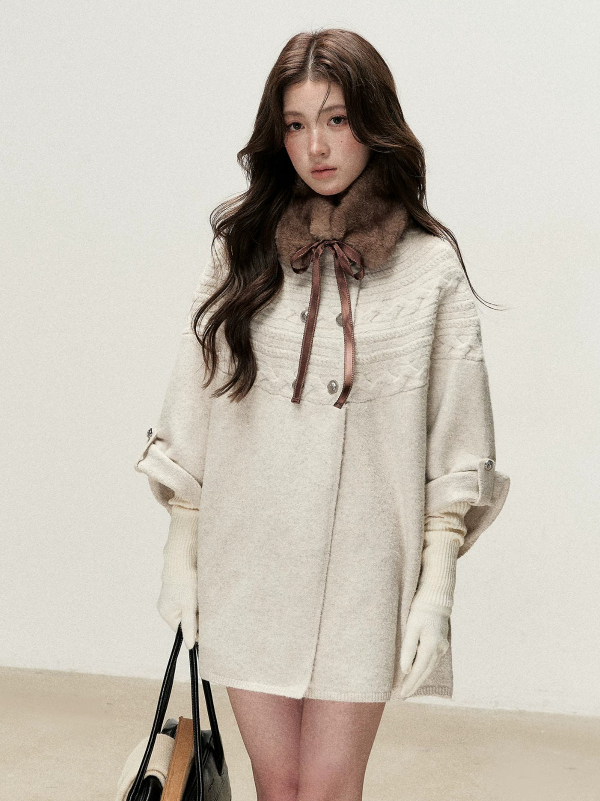 Cable Knit Cape Cardigan