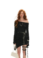 Asymmetric Ruched Modal Midi Dress