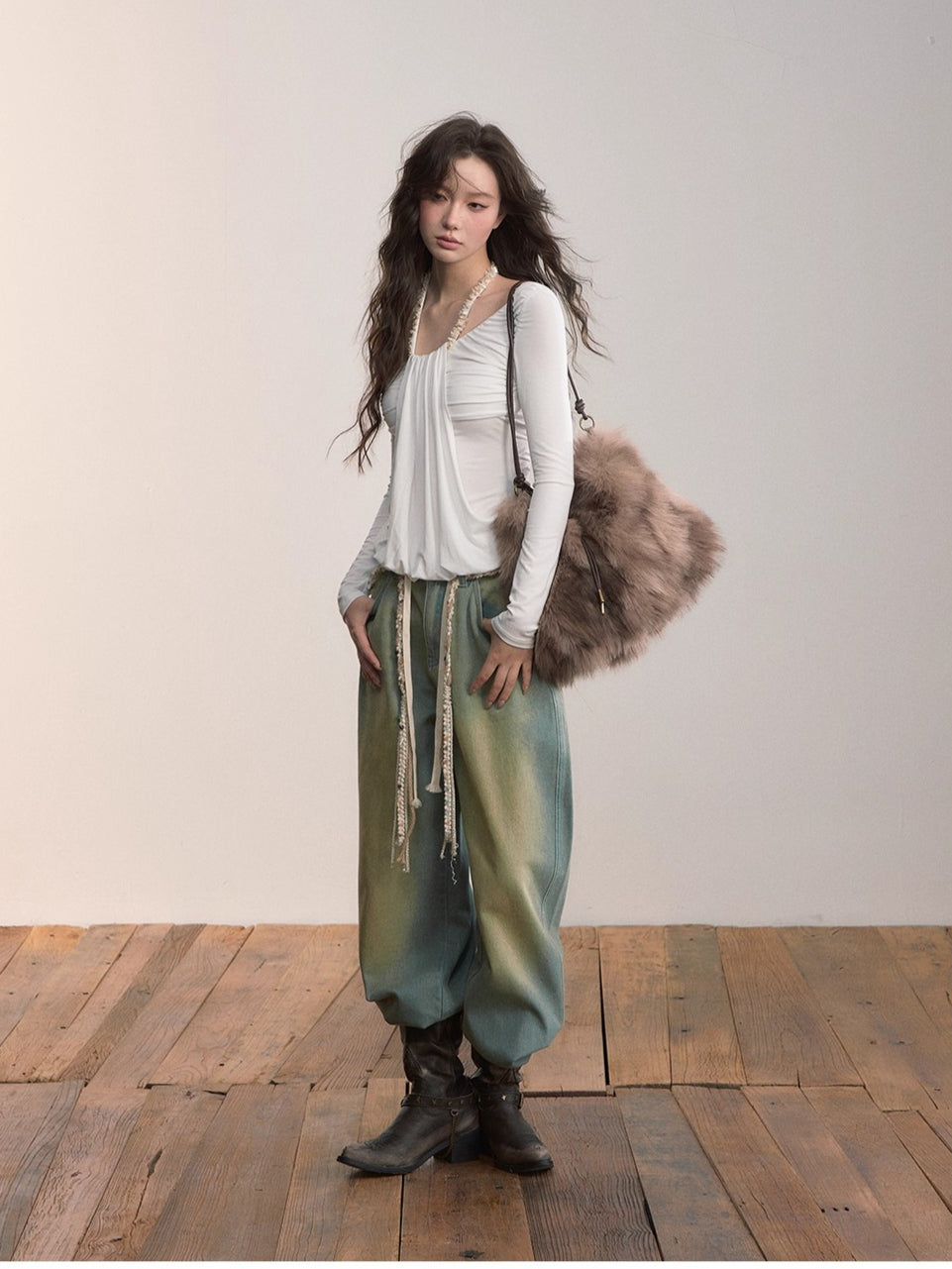 Original Wash Casual Wide-Leg Jeans