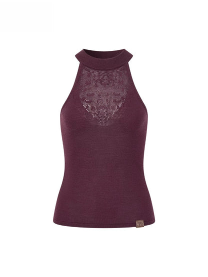Shadow Rhythm Lace Halter Tank
