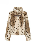Leopard Print Faux Fur Jacket