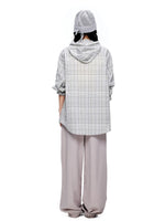 Vintage Plaid Hooded Oversized Shirt