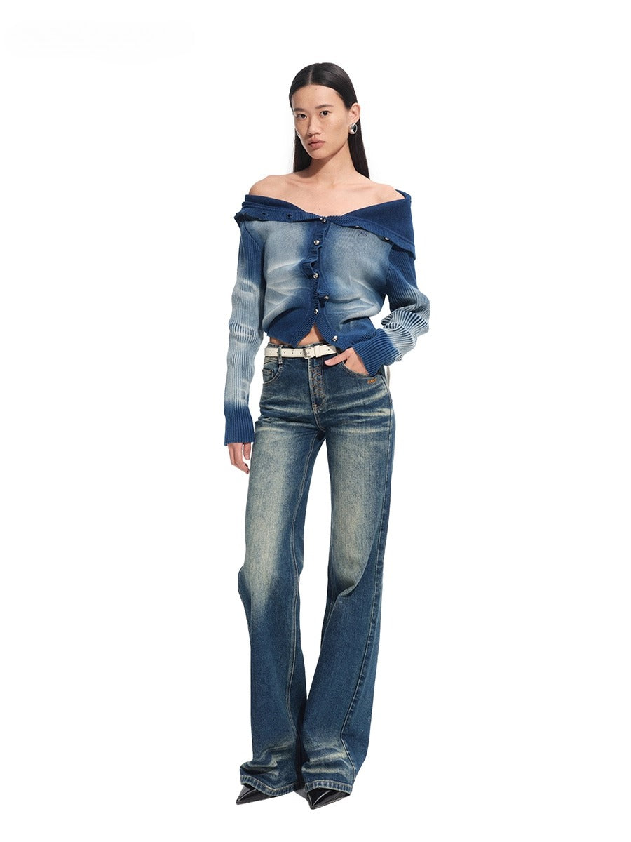 Blue Lightning Wash Cardigan