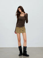 Vintage Belted A-Line Skirt