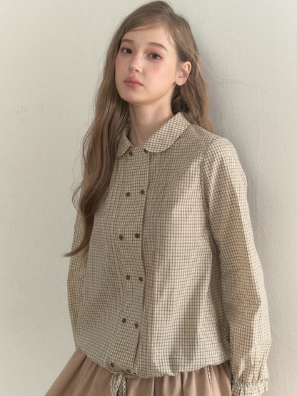 Vintage Doll Collar Double-Breasted Shirt