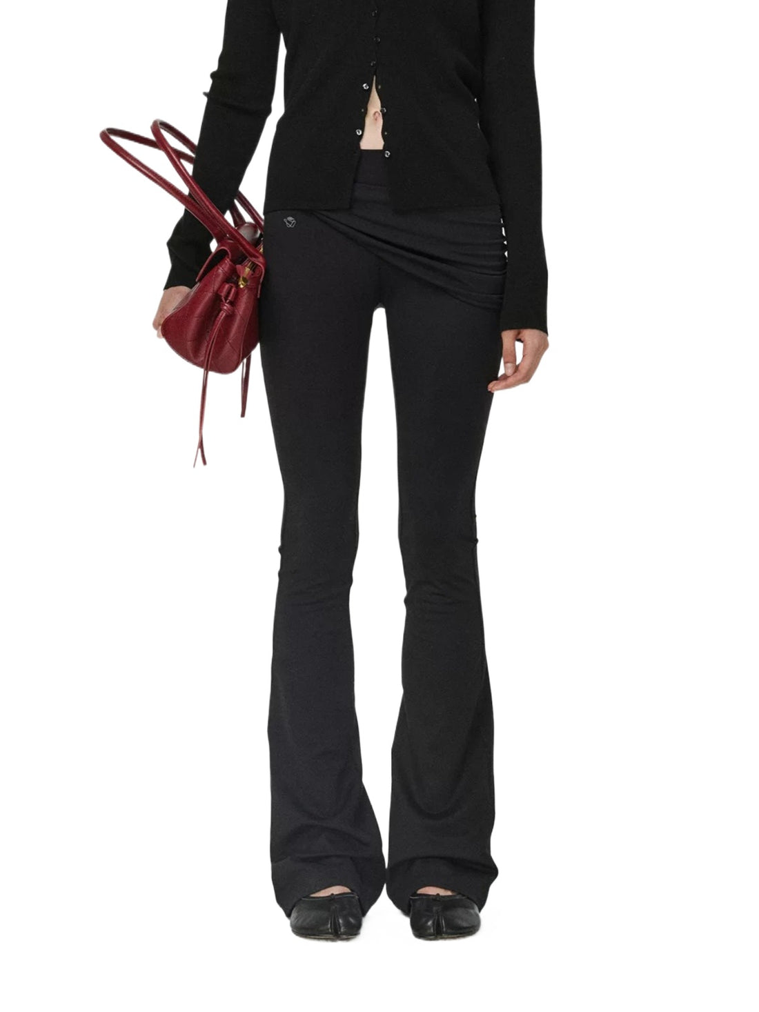 Stretch Brushed Slim Flare Pants