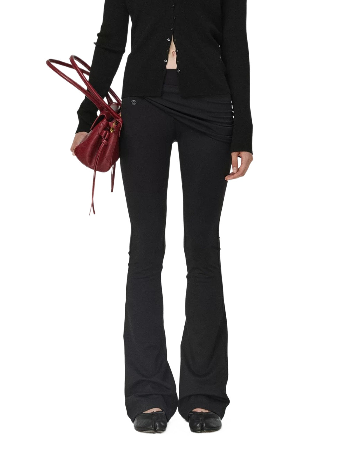 Stretch Brushed Slim Flare Pants