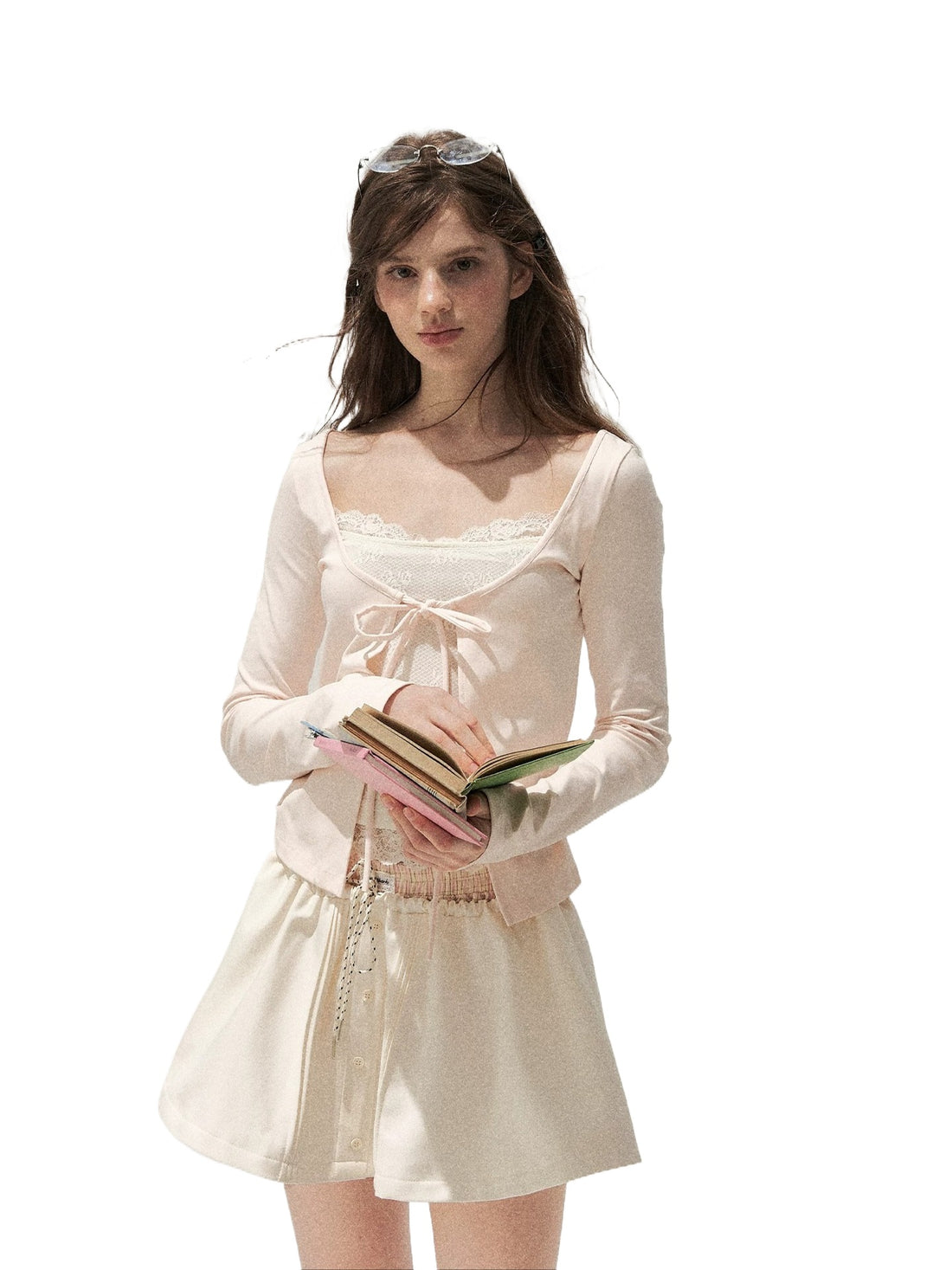 Lace Layered Tie Top