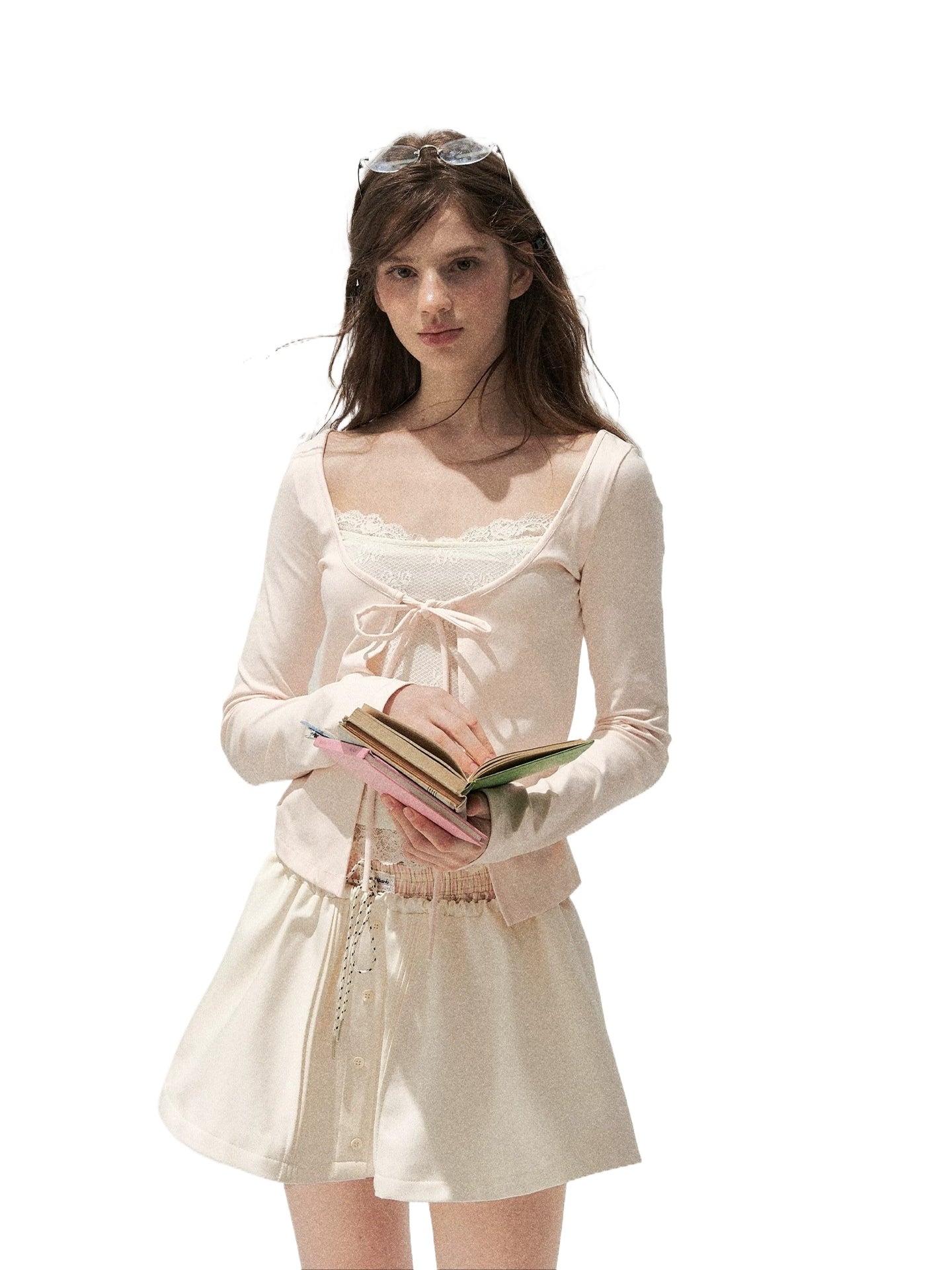 Lace Layered Tie Top
