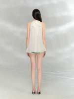 Sheer Rhinestone Chiffon Top