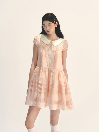 Pink Lace Baby Doll Dress