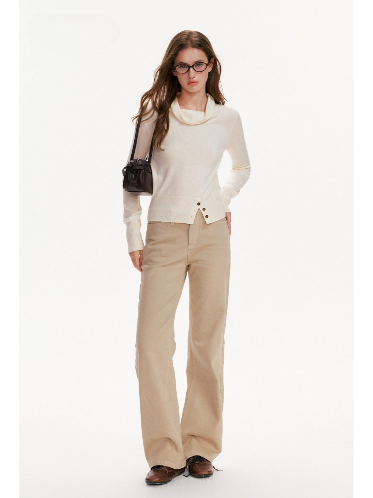 Cowl Neck Fitted Knit Top