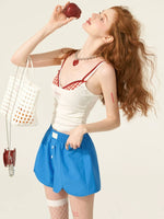 Plaid Lace Corset Cami Top