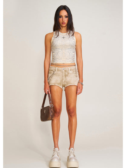 Rage Wild Denim Shorts Low Wild Cowboy Brown
