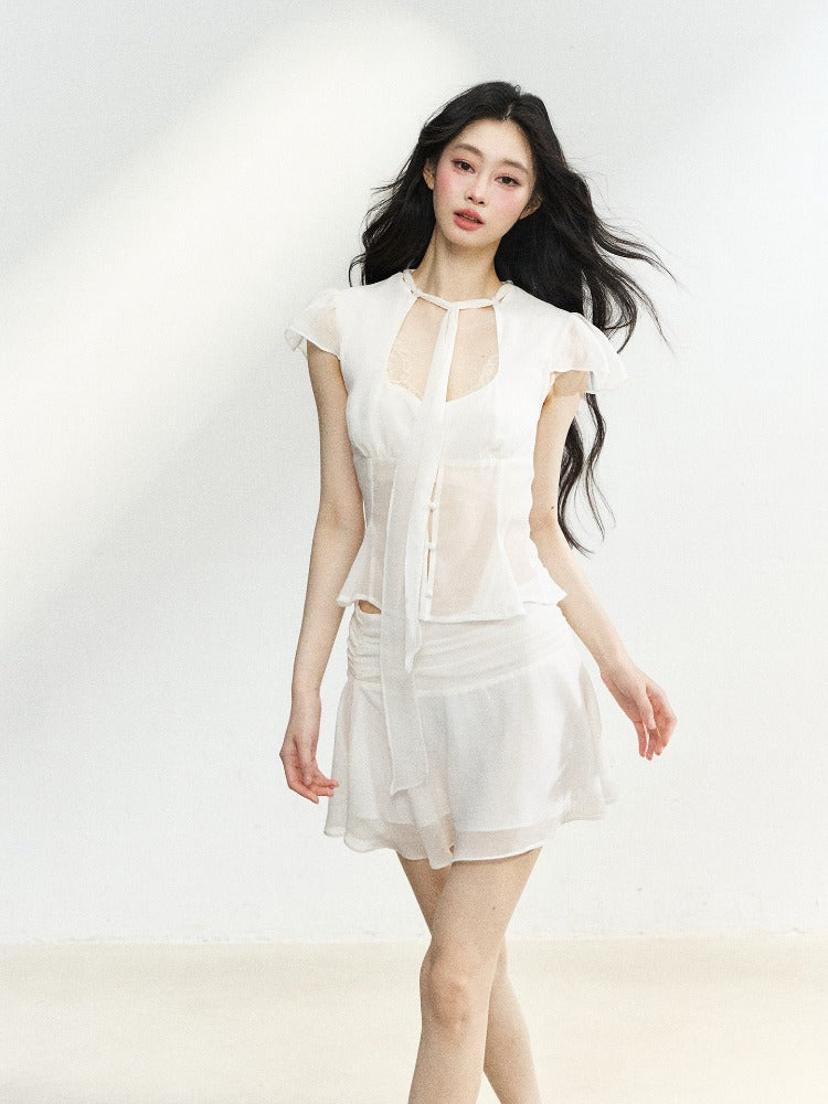 Tie-Waist Ruffle Skirt Set