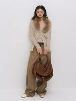 Vintage Fur Trim Cape Scarf