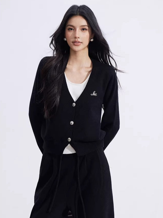 Black &amp; Gray Layered Knit Set