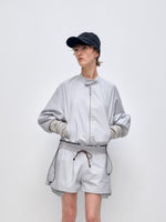 Color Block Outdoor Sports Jacket & Shorts Set