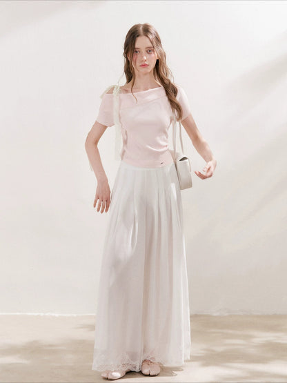 Asymmetric Lace Knit Top