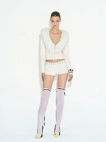 Ruched Low-Rise Leather Shorts