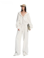 White & Blue Volcano Washed Denim Pants